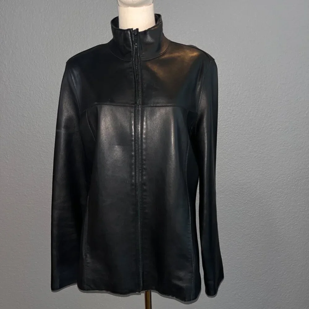 MARC NEW YORK ANDREW MARK FRONT ZIP 100% GENUINE LEATHER JACKET - NWOT - L